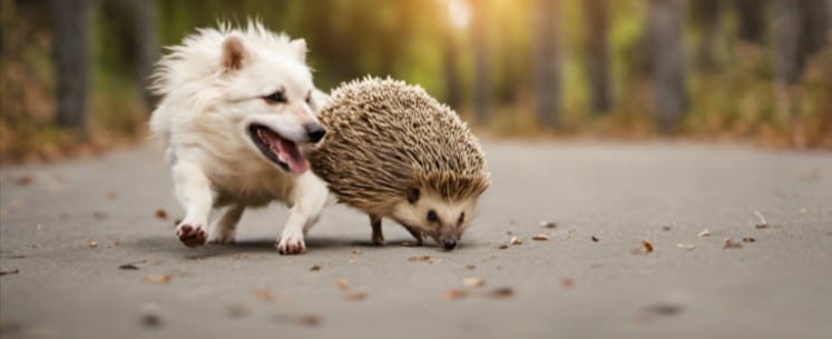 Dogs attack hedgehogs