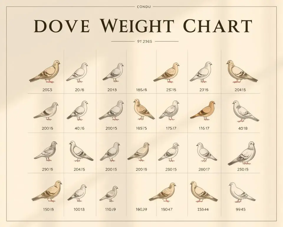 Chart for doves average weight
