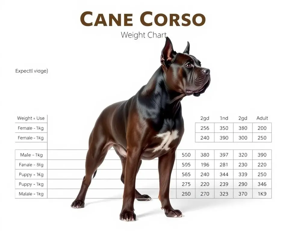 Cane Corso weight chart kg
