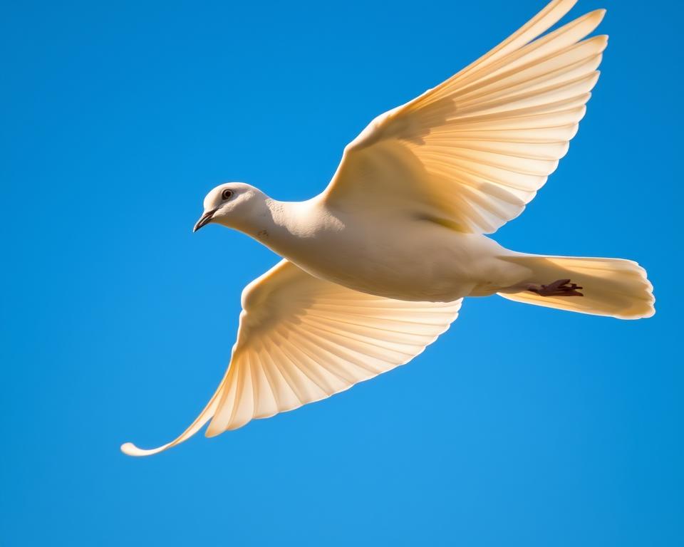 White-Winged Dove in flight showcasing distinct wing patterns