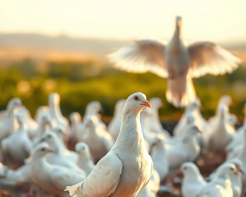 white doves size comparison